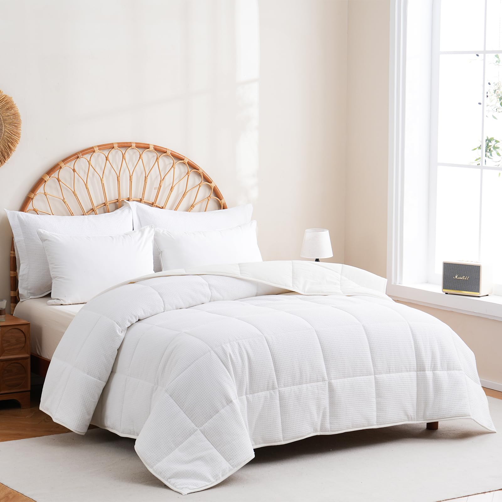 Wool Comforter Dvet Insert Queen Size for All Season, Breathable Organic Wool Comforter