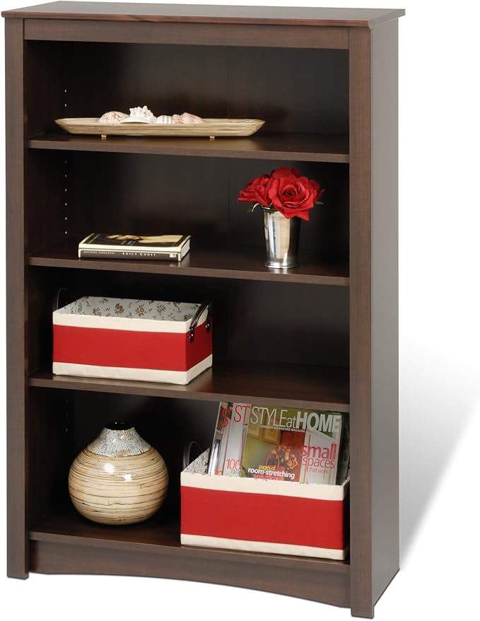 Sonoma Tall 6-Tier Bookcase 80"H with 2 Adjustable Shelves, White Storage Cabinet, Modern Display Cabinet, Bookshelf with Storage Shelves for Home Office, Living Room, Bedroom Organizer