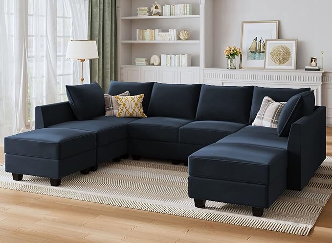 Modular Sectional Sleeper Sofa with Storage Seat Velvet Sectional Sofa with Chaise