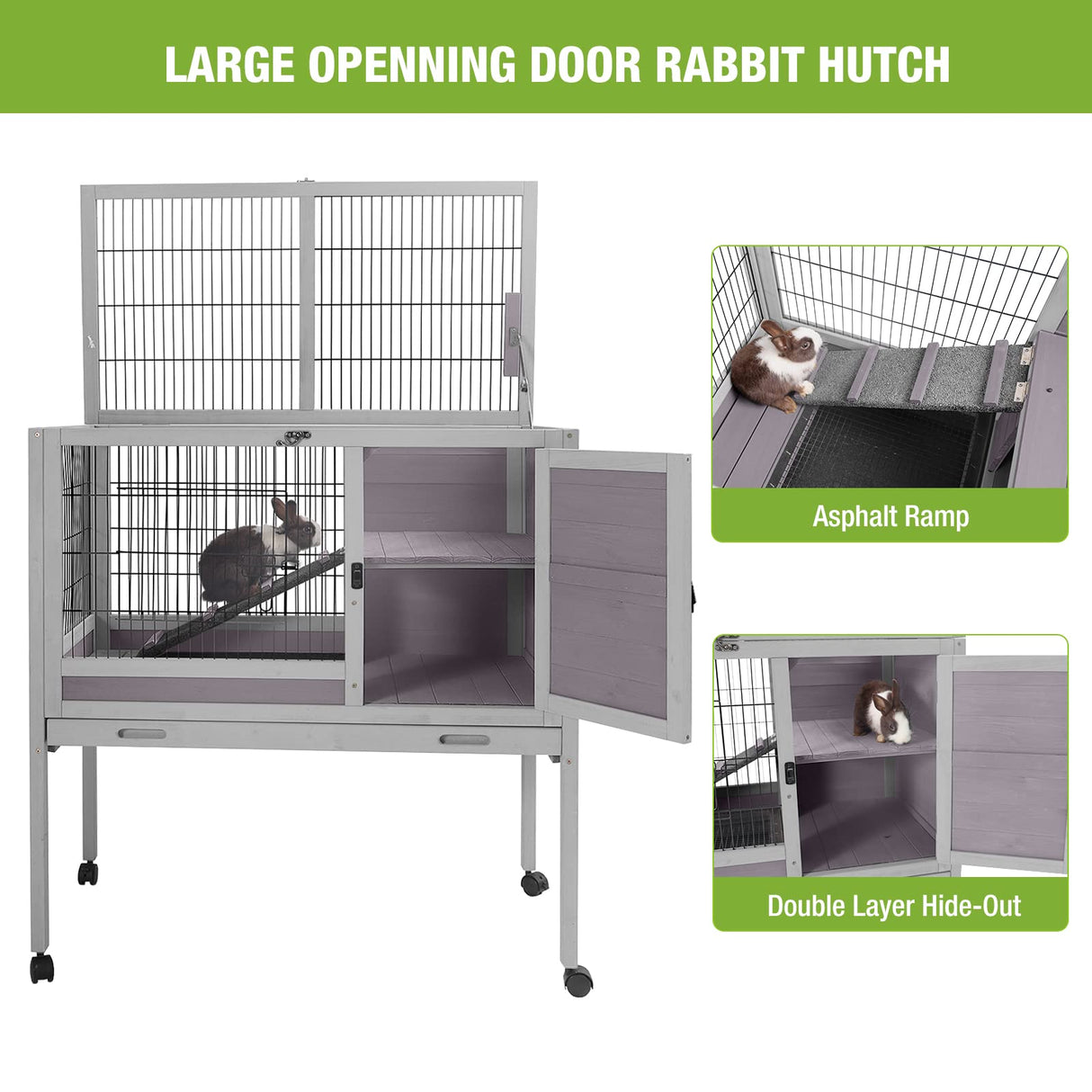 Rabbit Hutch Indoor Guinea Pig Cage Outdoor Bunny Cage