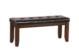 Urban Faux Leather Tufted Dining Bench in Black and Espresso