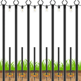 7 Pack 10 FT String Light Poles,Metal with Fork Lights Poles for Outdoor String Light