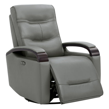 Genuine Leather Power Swivel Glider Rocker Recliner, USB Charge Power