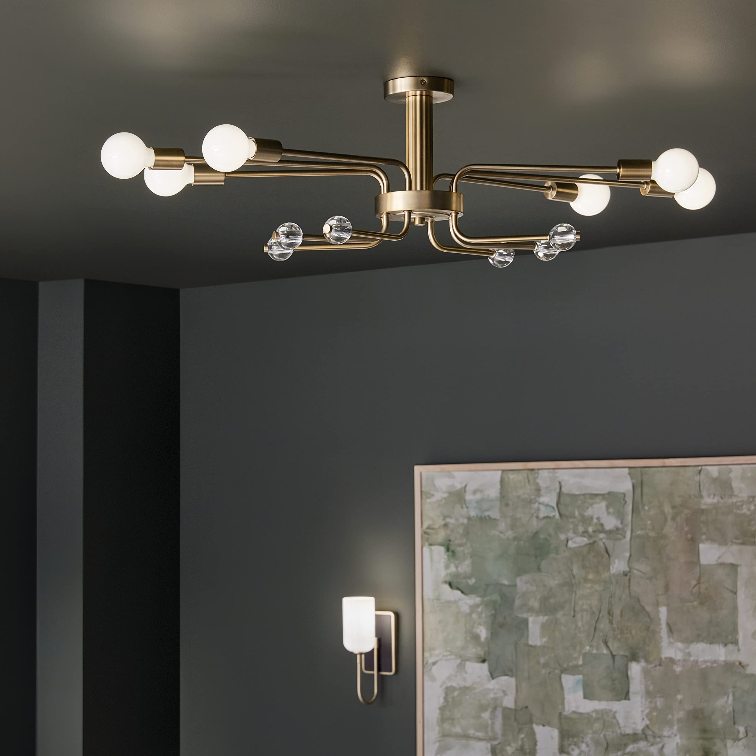 Ocala 52602CPZ Flush Mount 6- Light 41.25˝ with Clear Crystal in Champagne Bronze