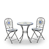 Corporation Blue and Beige Mosaic Bistro Set