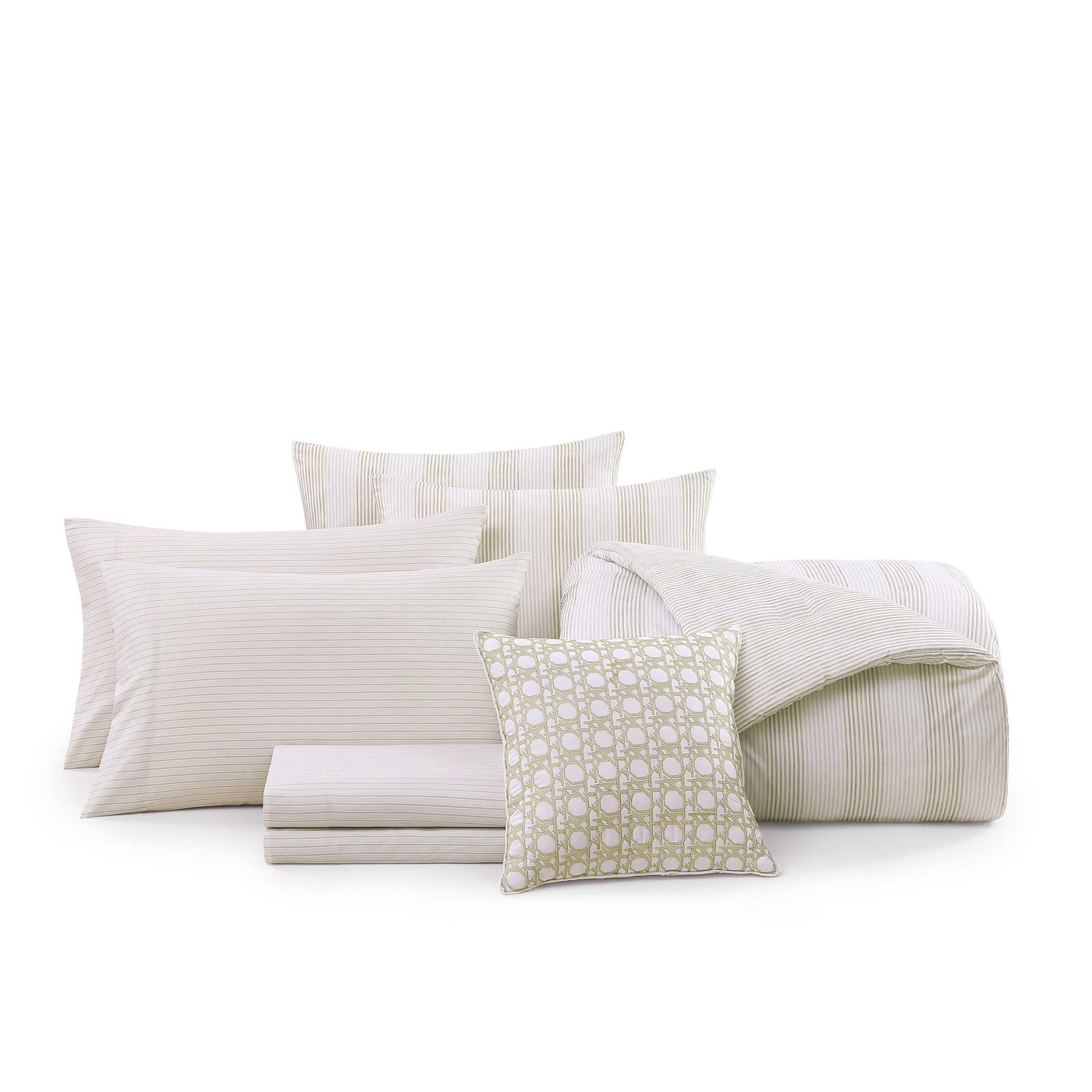 King Bedding Set - 8 Piece Comforter Set with Matching Sheets & Throw Pillow