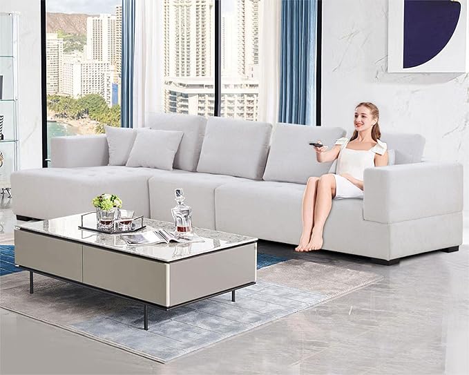 3 Piece Sectional Sofa 111.5" Set Living Room Furniture Set, Modern Couch
