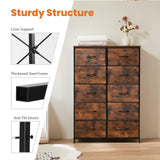 Dresser, Tall Dresser for Bedroom, Drawer Dresser Organizer Storage Drawers with 10