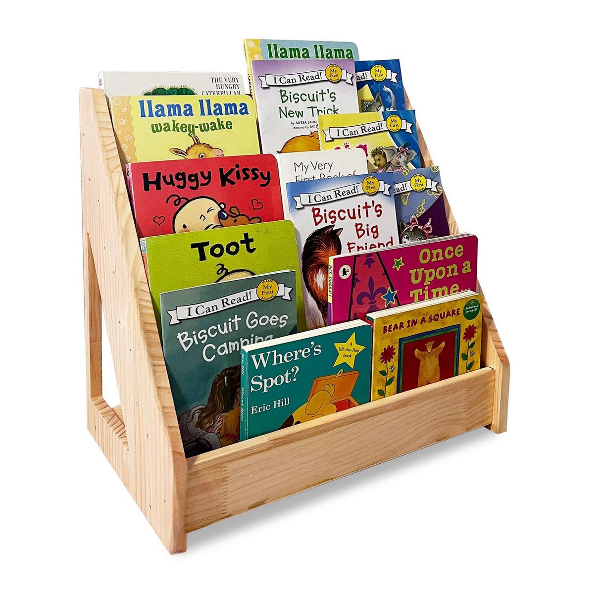 Montessori Bookshelf - Front Facing Kids Bookshelf with Back Storage, Perfect for Toddler,