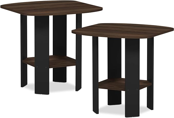 Furinno Simple Design End Table, 2-Pack, Espresso