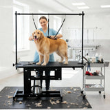 43.3" Hydraulic Dog Grooming Table - Heavy Duty 350lbs Capacity with Adjustable Arm