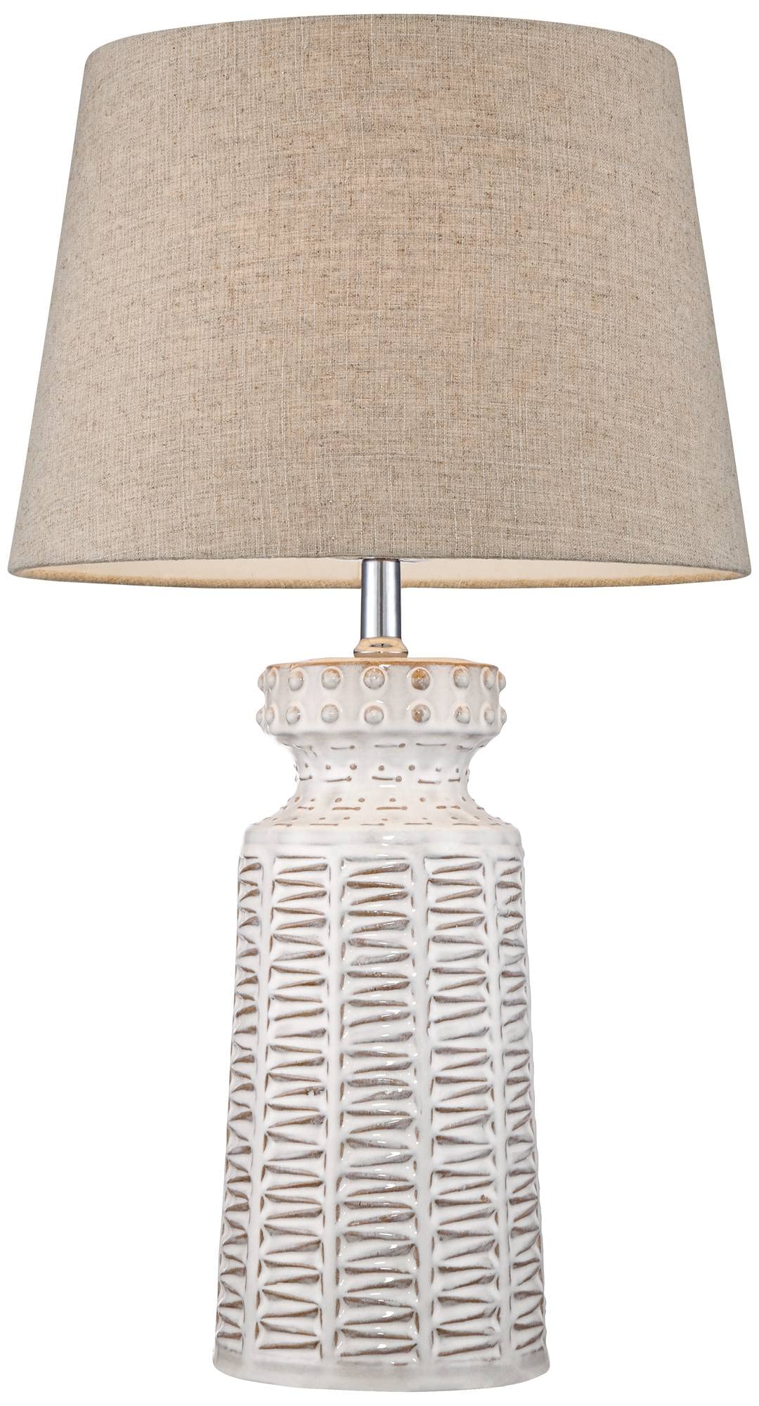 Helene Country Cottage Table Lamp Ceramic Rustic 26" High Cream