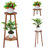 Plant Stand Indoor Tall,2 Tier Convertible Wooden Flower Stand,Planter Stand