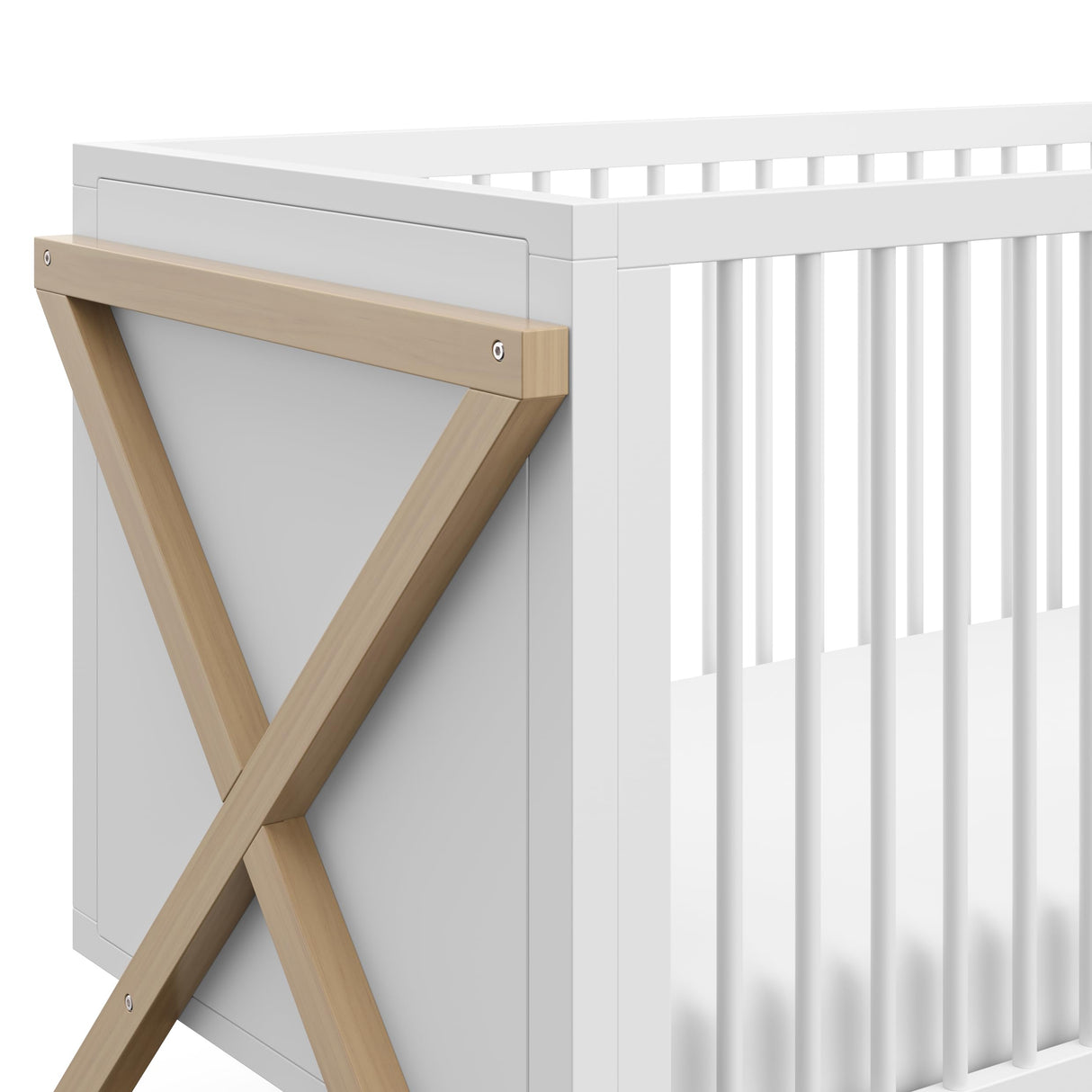 3-in-1 Convertible Crib (Driftwood) - Easily Converts to Toddler Bed & Daybed, 3-Position A