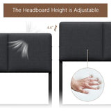 Full Size Upholstered Bed Frame with LED Lights & USB Charging