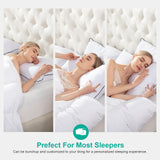 APSMILE Medium Firm Feathers Down/Poly Pillow Standard Size Pack of 1, Luxury Feather Pillow for Sleeping, 100% Organic Cotton Cover Hotel Collection Bed Pillows (White, 20"x26")