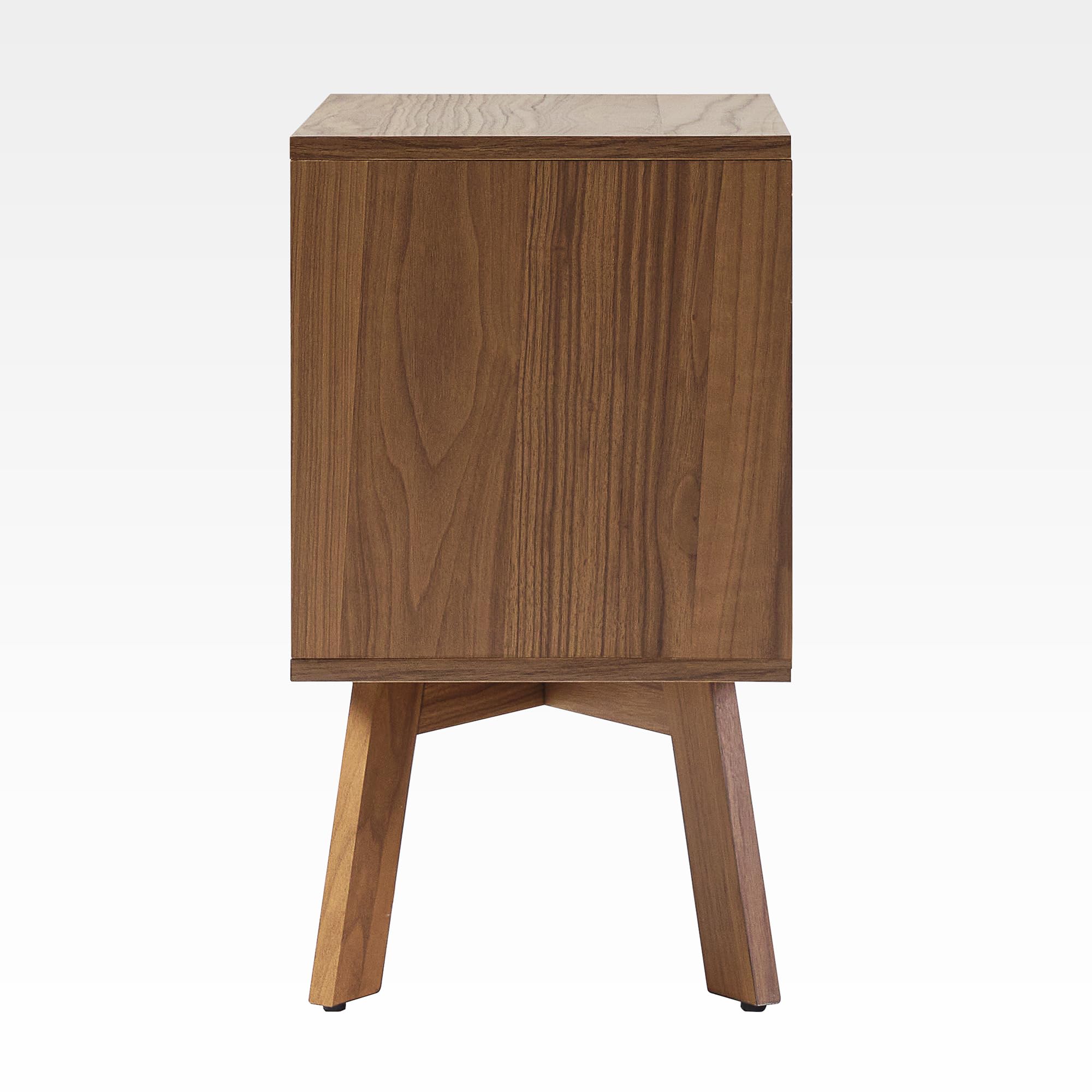 Mid-Century Modern 1-Drawer Nightstand Bedroom Storage Drawer and Shelf Bedside