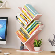 Tree Bookshelf - Multipurpose Countertop Hutch Bookshelf, Floor Standing Bookcase 4 Tier Storage Rack, Freestanding Floor Free Desktop Bookshelf, Display Book Magazine CDs Rack, Bearing 8Kg (Color :