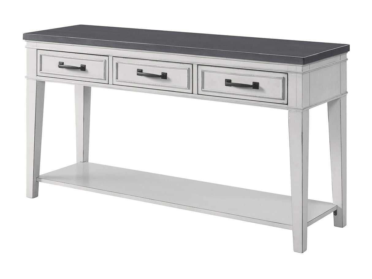 Del Mar Sofa Table, Antique White and Grey