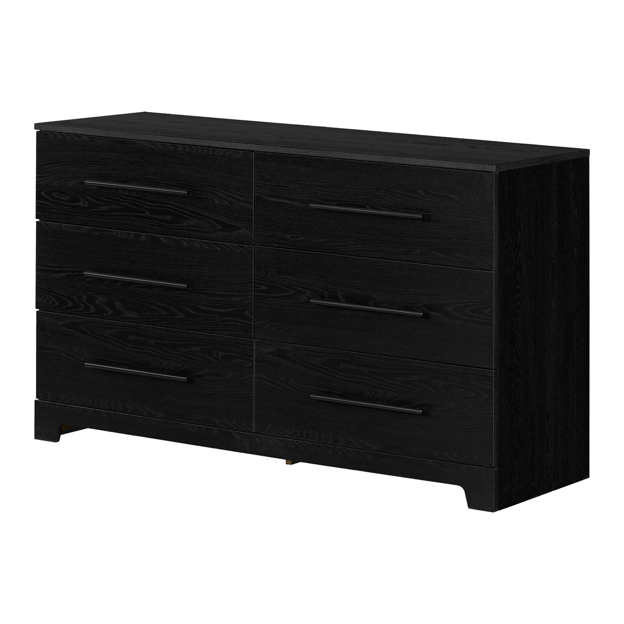 Primo 6-Drawer Double Dresser, Black Oak