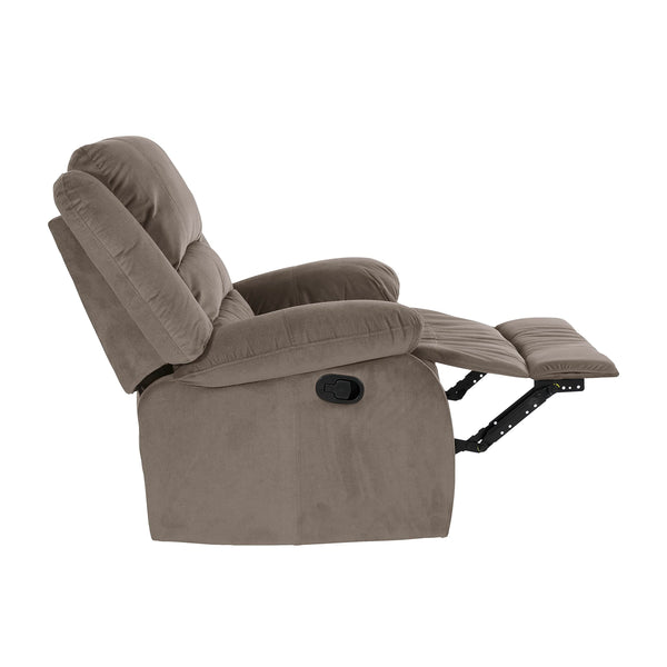 Lexicon Azrael Fabric Manual Reclining Chair, 37.5" W, Chocolate