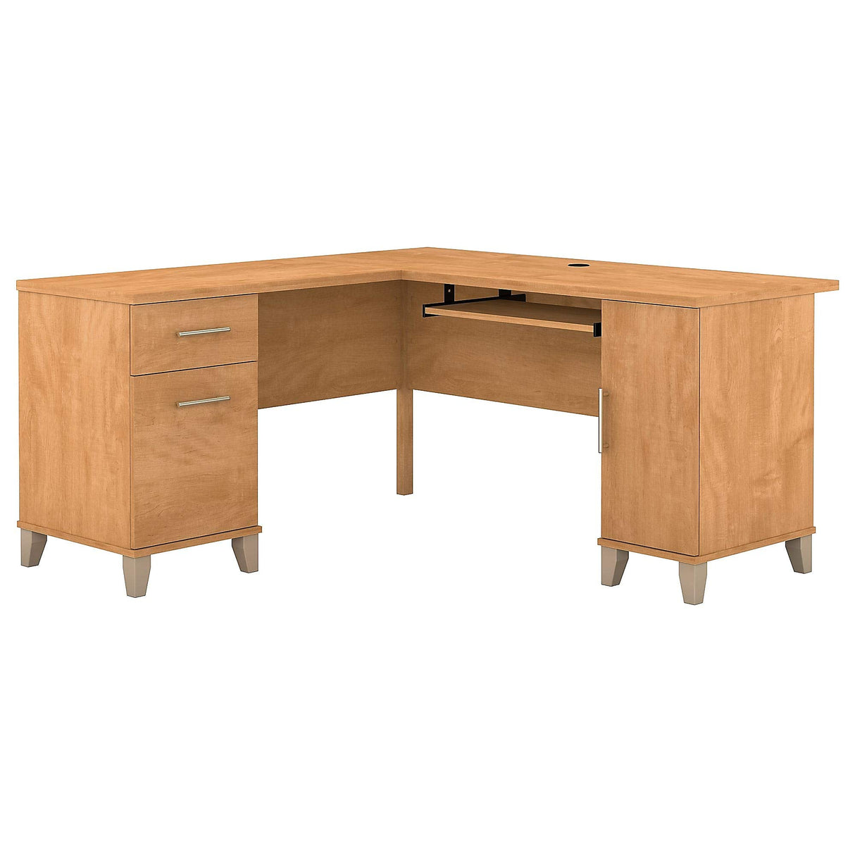 Somerset L Shaped Desk with Storage | Corner Computer Table for Home Office, 60W