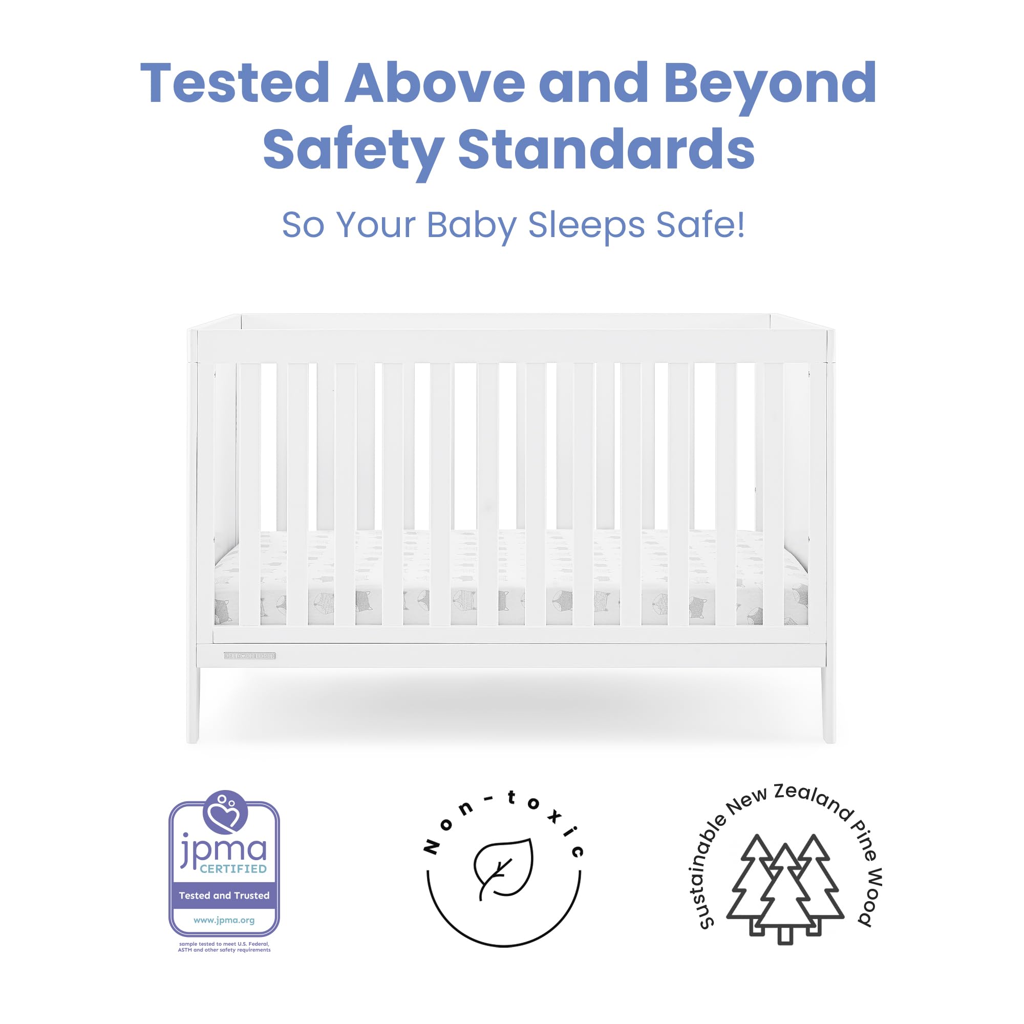 Hayes 4-in-1 Convertible Crib - Greenguard Gold Certified, Bianca White