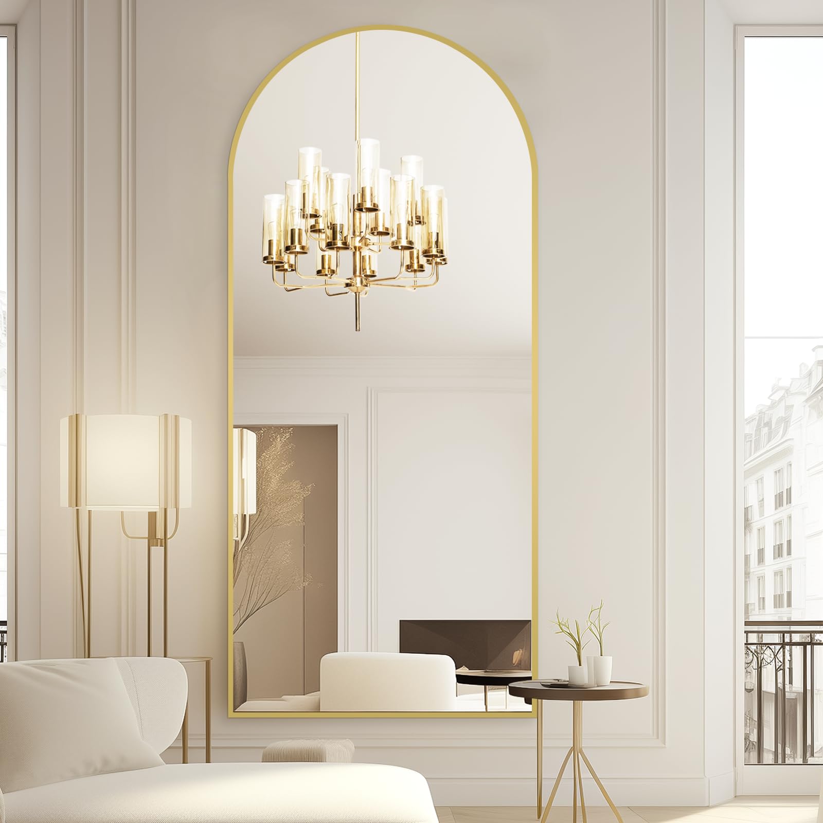 71"x32" Large Mirror Full Length, Arched Full Length Mirror with Stand, Extra Large Floor