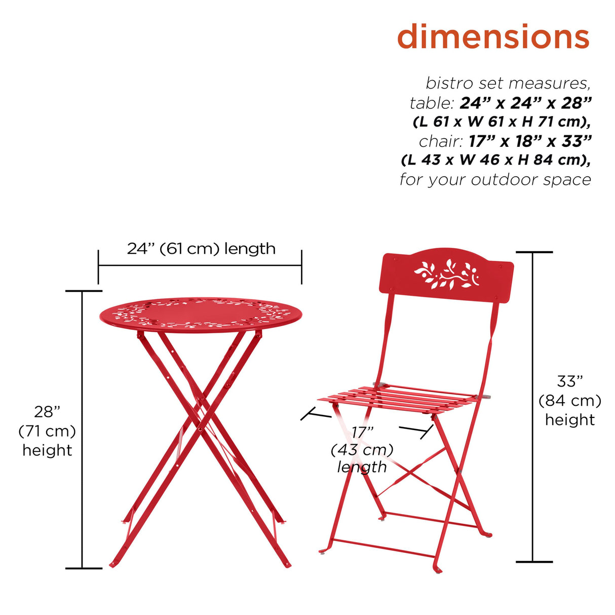 Folding Table and Chairs Patio Seating, Gray