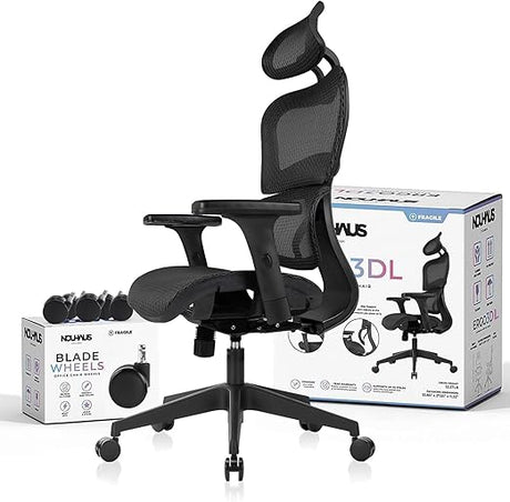 Ergo3D Ergonomic Office Chair Lumbar Support Mesh Office Chair with 4D Adjustable