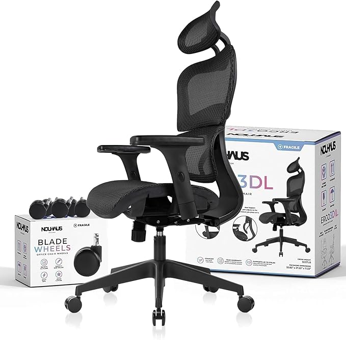 Ergo3dL Home Office Desk Chairs Ergonomic Office Chair High-Back Mesh Rolling Work