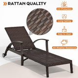 79.1''Chaise Lounge Chair Set Outdoor of 2, Patio Lounge Chair, Wicker Reclining Chair