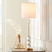 Halston Modern Buffet Table Lamps Set of 2 with Dimmer 32 1/2" Tall Skinny Brass Metal