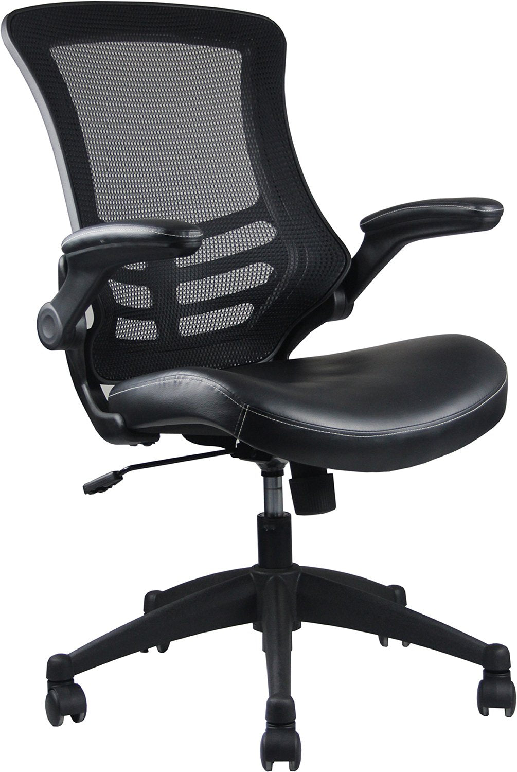 Mid-Back Mesh Office Chair With Adjustable Arms. Color: Black