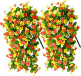2 Pack Artificial Hanging Flowers, Fake Flowers Hanging Plant Violet Flower
