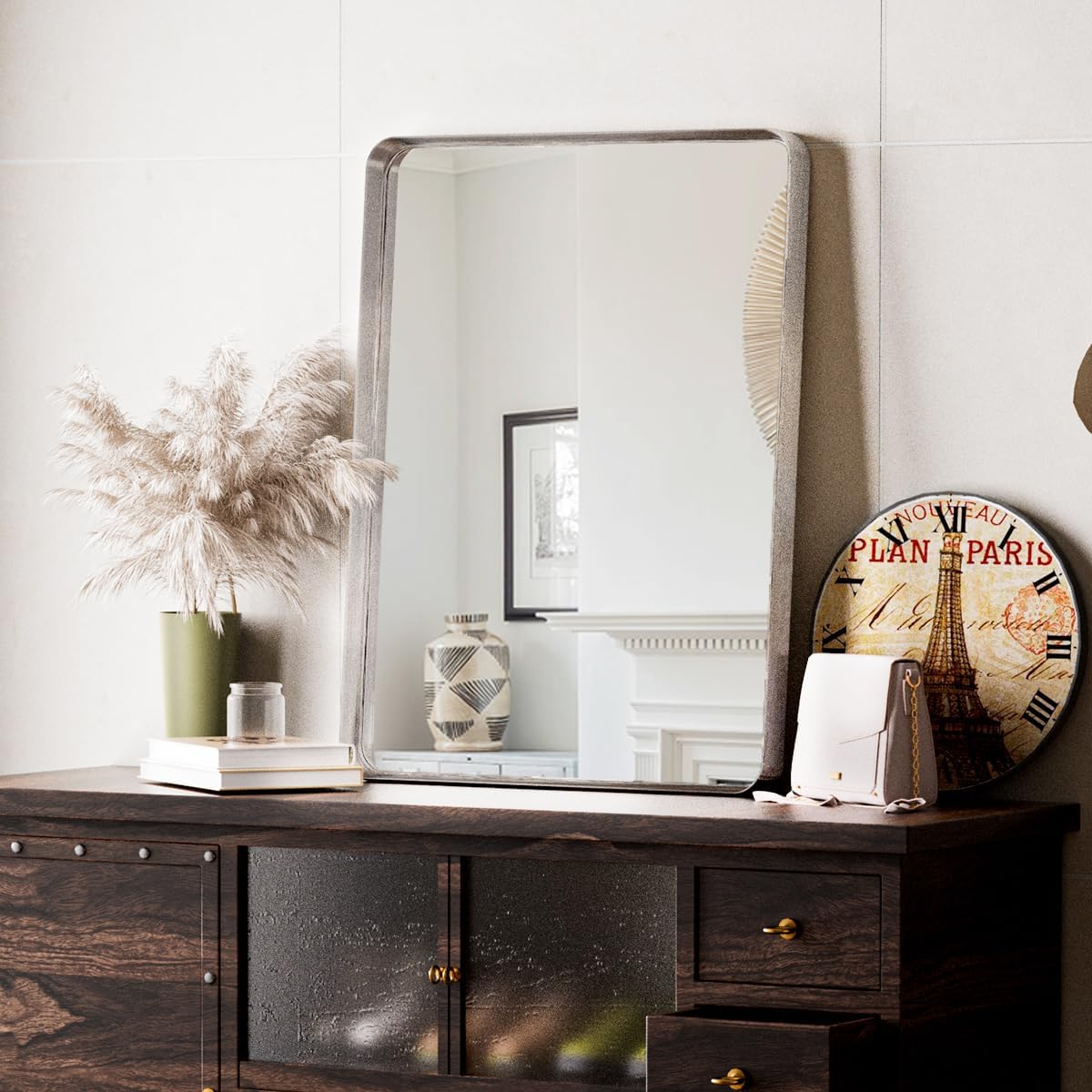 Bathroom Mirror  Silver Gorgeous Deep Frame Wall Mirror