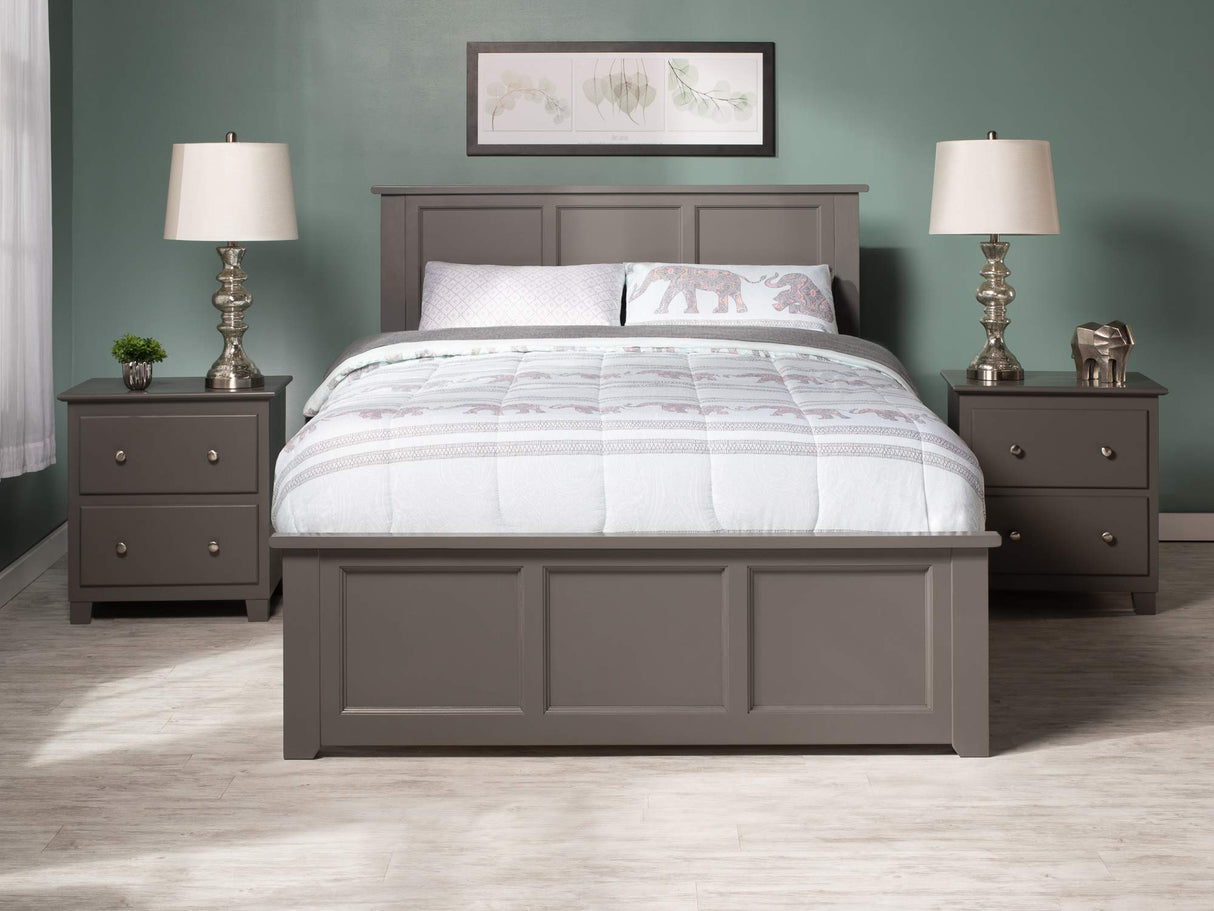 Madison Queen Platform Bed with Matching Footboard and Turbo Charger with Twin Extra