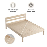 Hansales Bed Frame Kulli Queen 60″ with Bed Slats - Heavy Duty Wooden Platform Withstands up to 1540 lbs