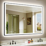 65x36 Inch RGB LED Bathroom Mirror with Front and Backlight