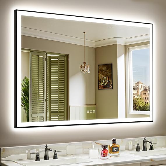 65x36 Inch RGB LED Bathroom Mirror with Front and Backlight