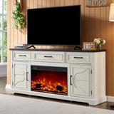 Farmhouse Fireplace TV Stand, Entertainment Center Table with 30'' Electric Fireplace,