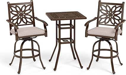 7 Pieces Cast Aluminium Patio Bar Set