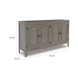 Arin 68 Inch Sideboard Cabinet Console with 2 Doors, Antique Gray Wood