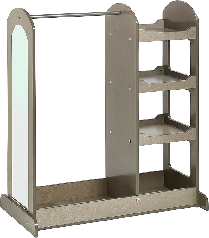 Dress Up Center with Mirrors, Costume Organizer, Natural