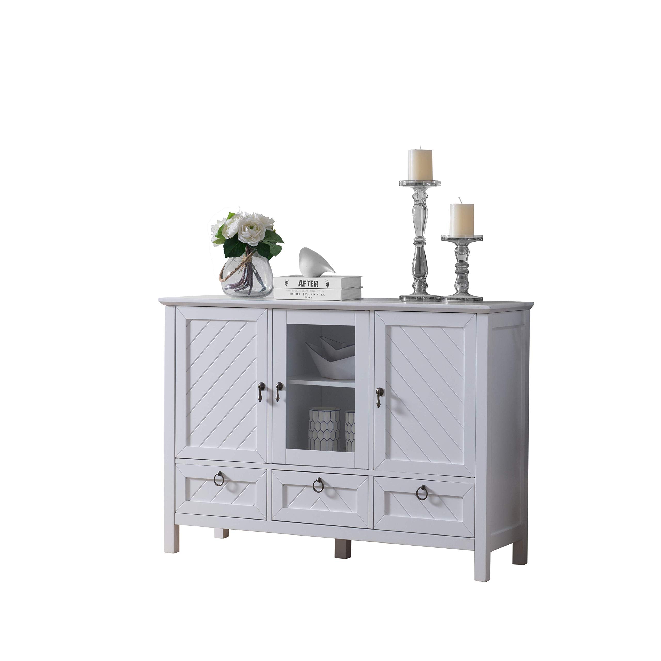 Evans Sideboard Buffet Console Table Storage Cabinets, White