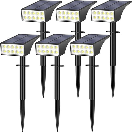 Solar Spot Lights Outdoor Waterproof, [12 Pack/4 Modes] Landscape Lighting Spotlights