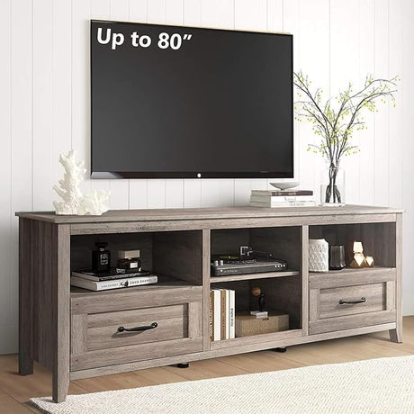 70 inch for TVs Up to 80", Large Entertaiment Center with Drawers for Living Room,