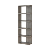 BM159073 Spacious Semi-Backless Wooden Bookcase Gray