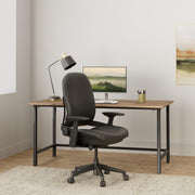 Office Chair - Ergonomic Work Chair with Wheels for Carpet Flooring - Work Chair Supports Unique Body Shape - with Natural Glide System & Liveback Technology - Black Leather