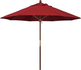 9' Rd. Wooden Market Umbrella, Push Open Pin Stop ,